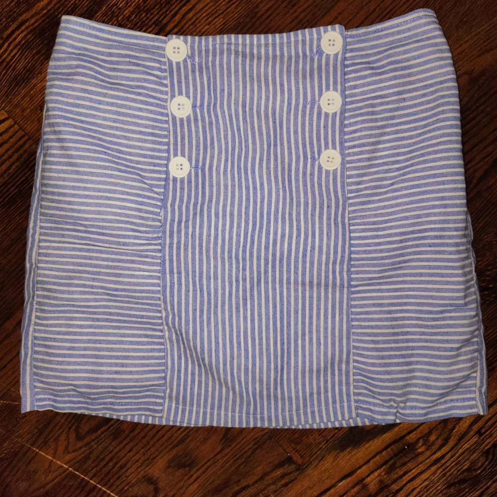 Glamour Striped Mini Skirt with Button Detail